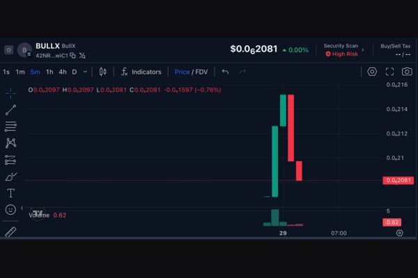 token bullx graphique valeur